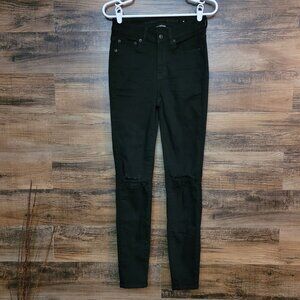 American Eagle Jeans 4 R Jegging Next Level Stretch Hi Rise Black Ripped NWOT